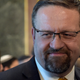 Deputy assistant to President Trump Sebastian Gorka talks with people in the Treaty Room in the Eisenhower Executive Office Building on the White House complex in Washington, Tuesday, May 2, 2017, during a ceremony commemorating Israeli Independence Day.
